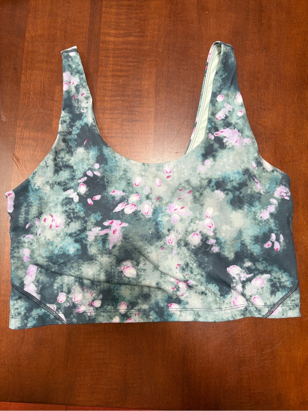 Athletic Works Floral Grey & Pink Sports Bra ladies large